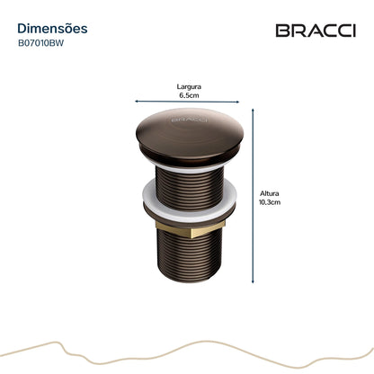 VÁLVULA DE ESCOAMENTO BRONZE ESCOVADO