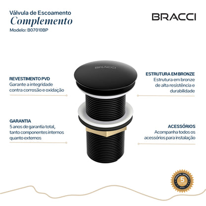 VÁLVULA DE ESCOAMENTO PRETO FOSCO