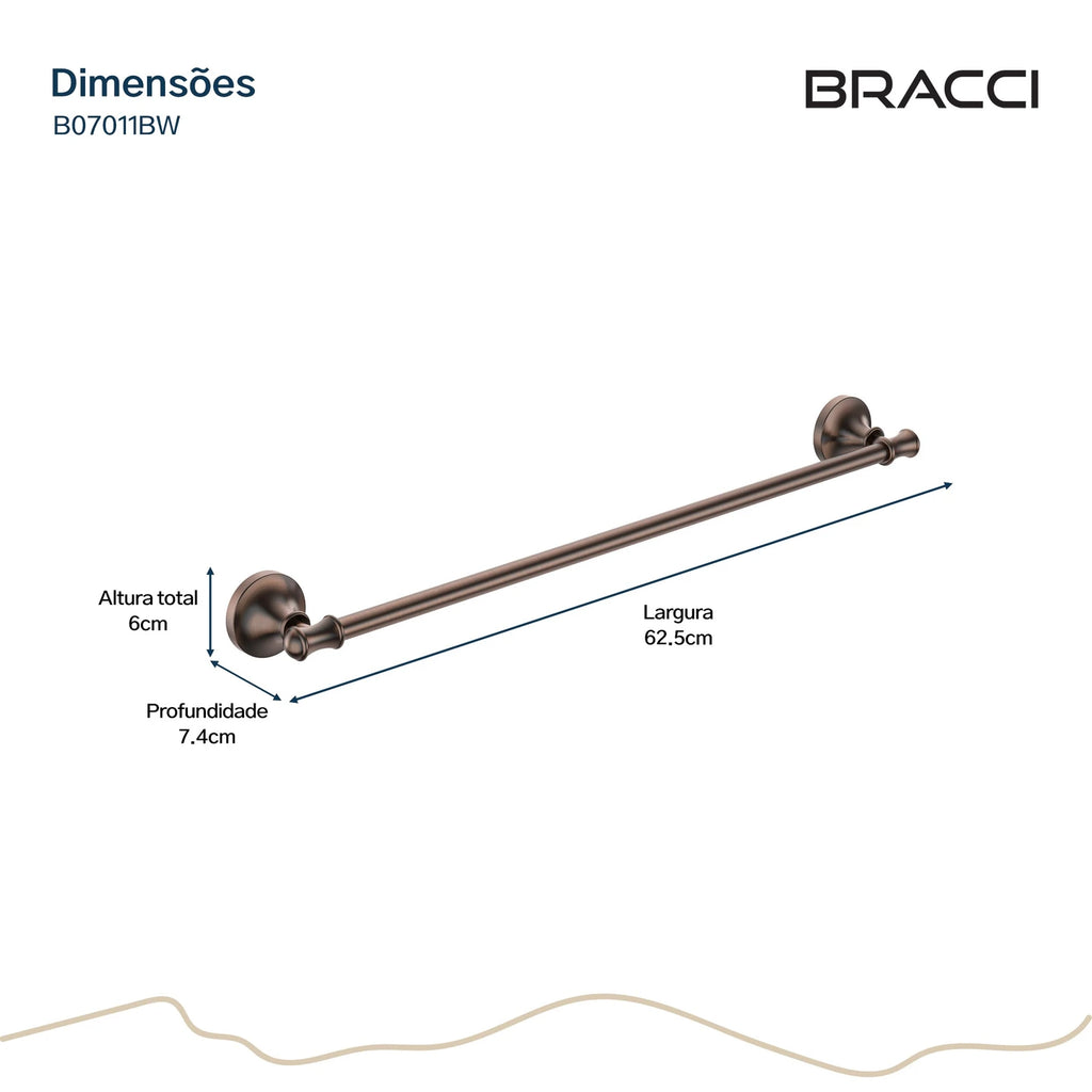 TOALHEIRO SIMPLES ST CLAIRE BRONZE ESCOVADO