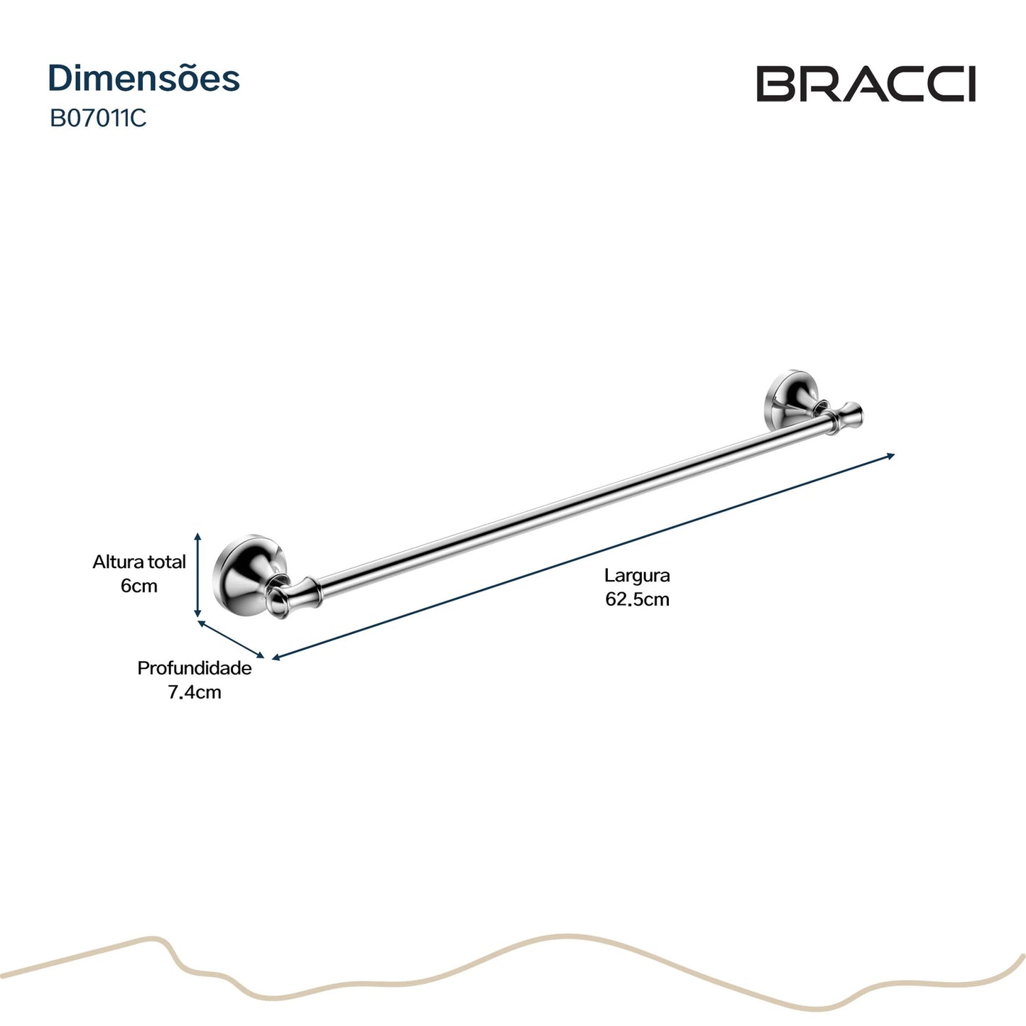TOALHEIRO SIMPLES ST CLAIRE CROMADO