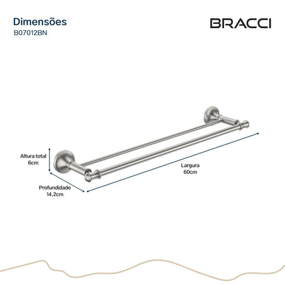 TOALHEIRO DUPLO ST CLAIRE AÇO ESCOVADO