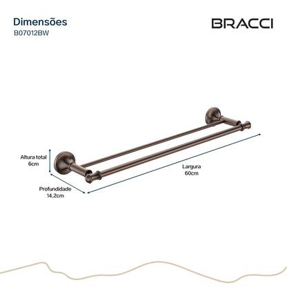 TOALHEIRO DUPLO ST CLAIRE BRONZE ESCOVADO