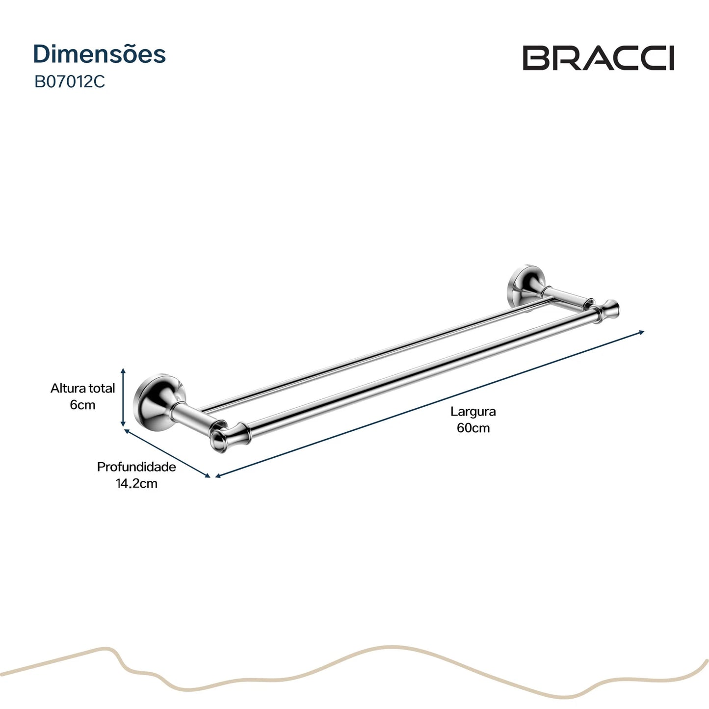 TOALHEIRO DUPLO ST CLAIRE CROMADO