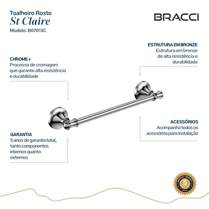 TOALHEIRO ROSTO ST CLAIRE CROMADO