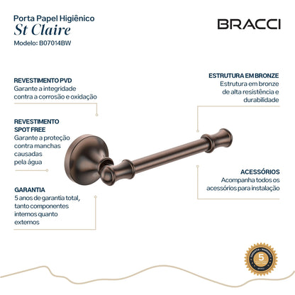 PORTA PAPEL HIGIÊNICO ST CLAIRE BRONZE ESCOVADO