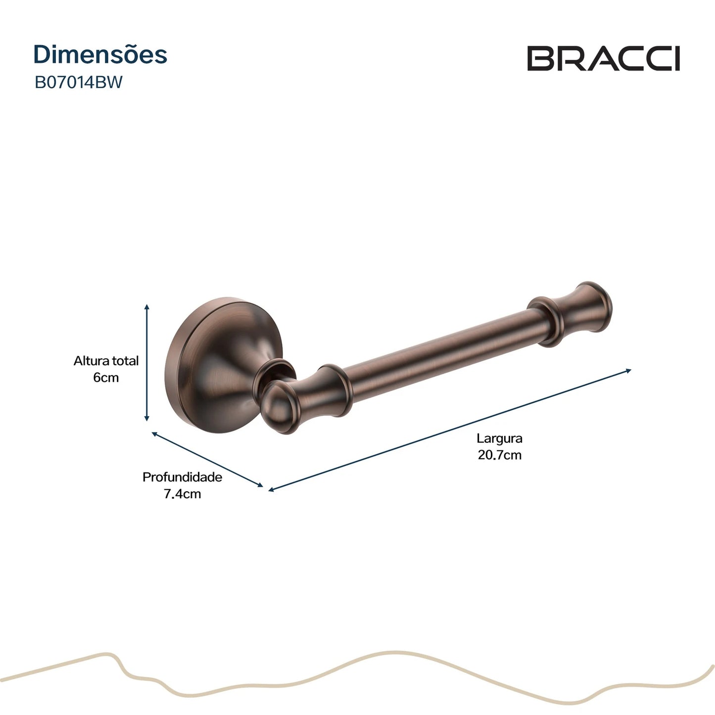 PORTA PAPEL HIGIÊNICO ST CLAIRE BRONZE ESCOVADO