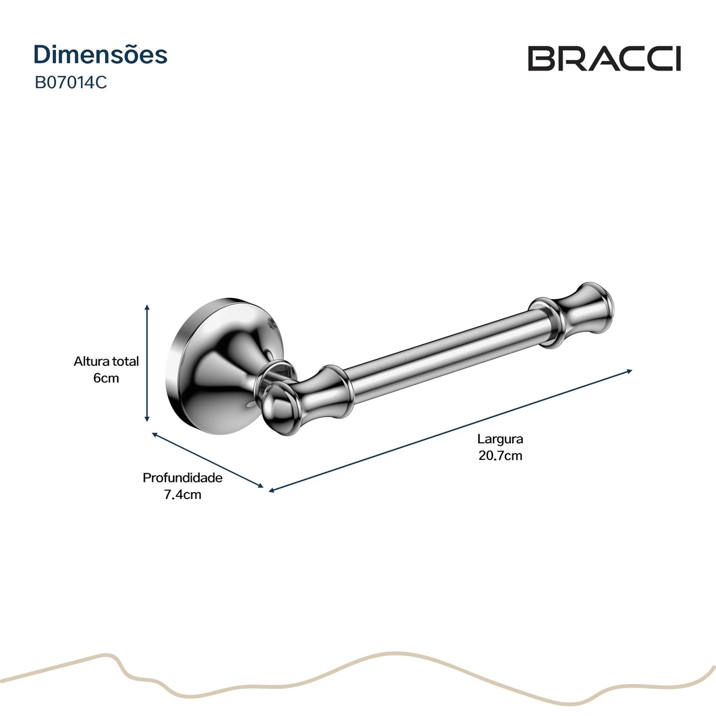 PORTA PAPEL HIGIÊNICO ST CLAIRE CROMADO