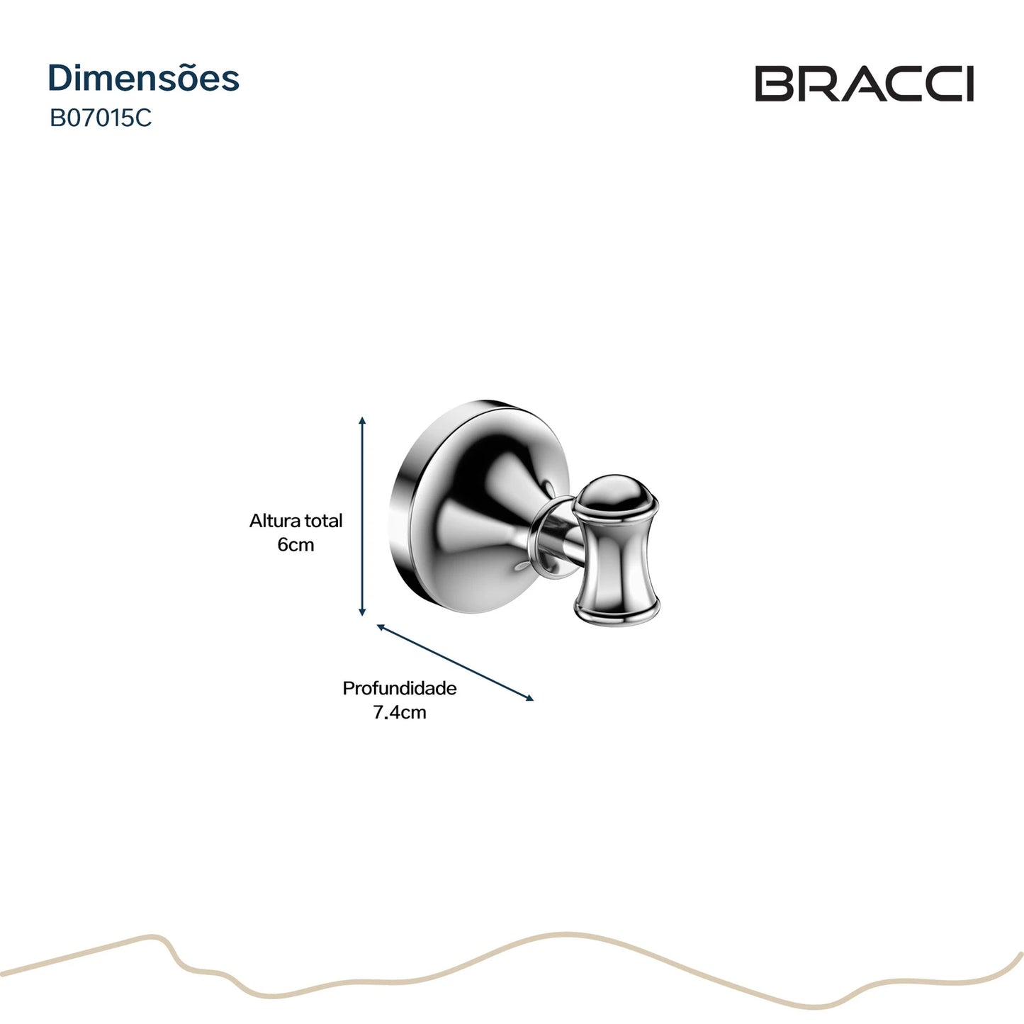 GANCHO SIMPLES ST CLAIRE CROMADO