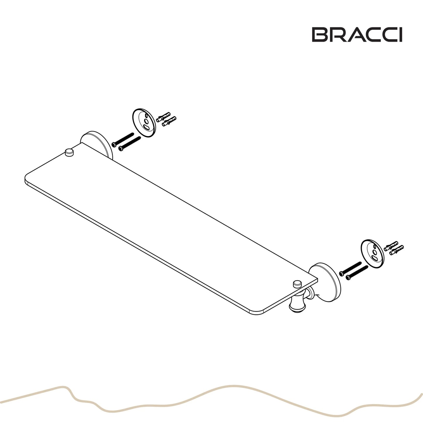 PRATELEIRA VIDRO BRONZE ESCOVADO