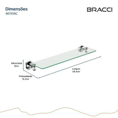 PRATELEIRA VIDRO CROMADO