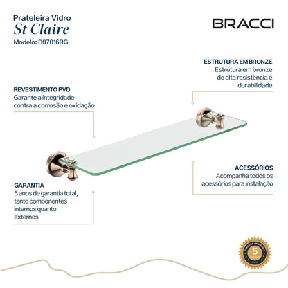 PRATELEIRA VIDRO ROSE GOLD