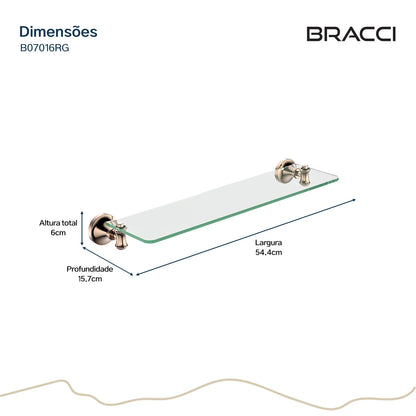 PRATELEIRA VIDRO ROSE GOLD