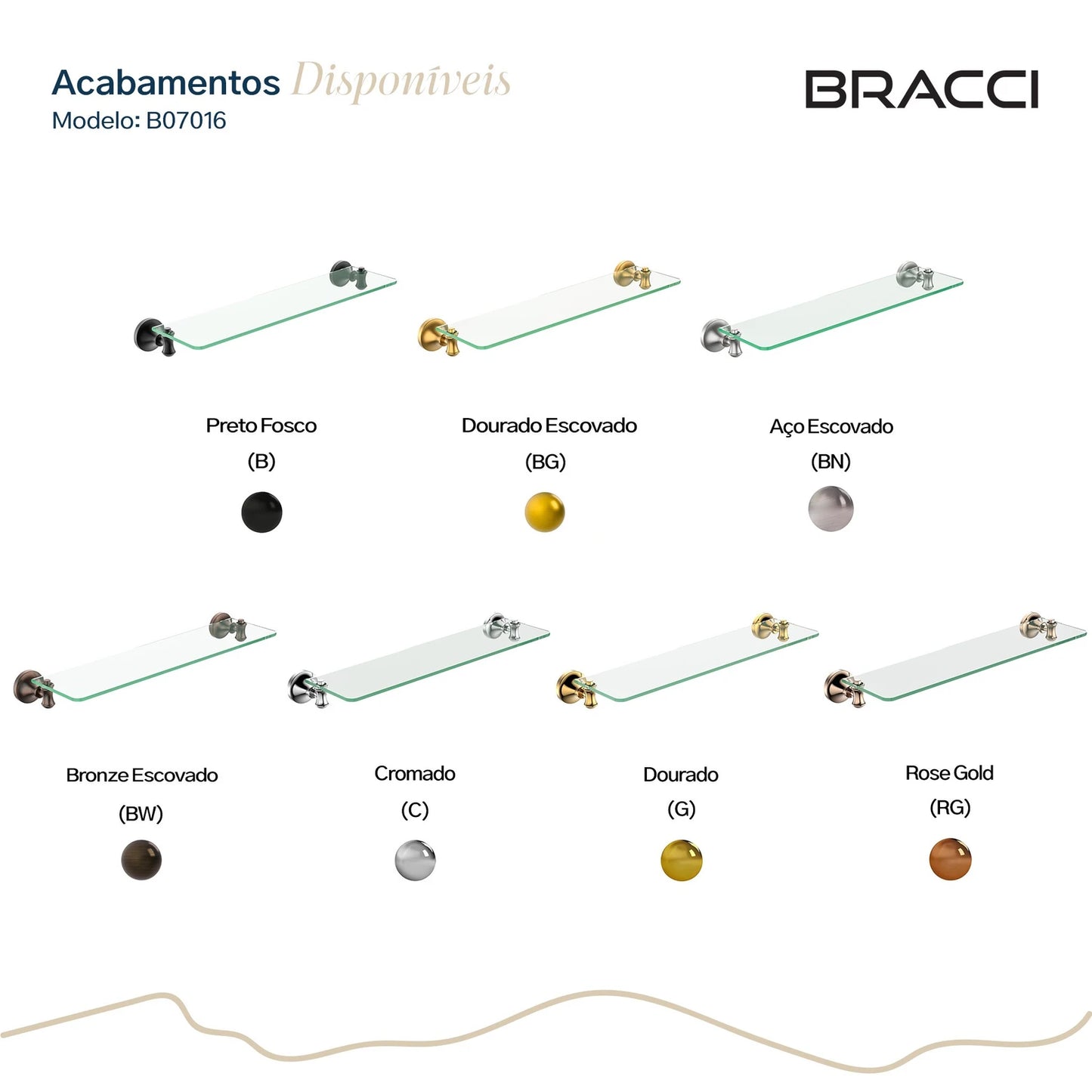 PRATELEIRA VIDRO ROSE GOLD