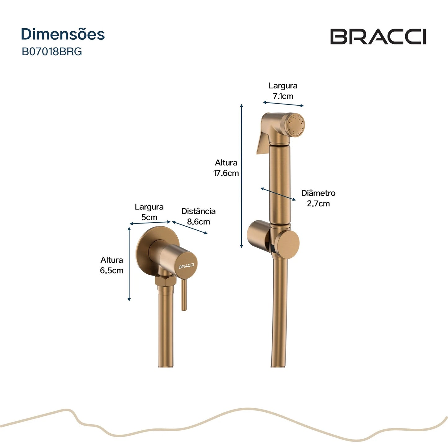 DUCHA HIGIÊNICA ROSE ESCOVADO ÁGUA FRIA