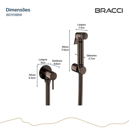 DUCHA HIGIÊNICA BRONZE ESCOVADO ÁGUA FRIA