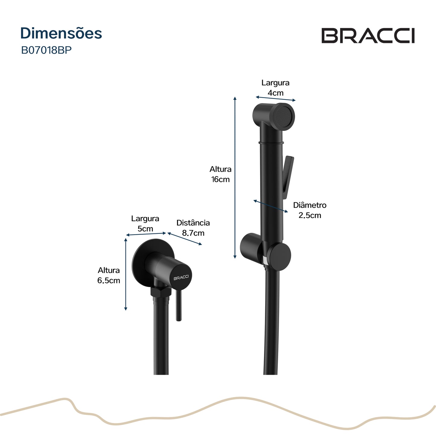 DUCHA HIGIÊNICA PRETO FOSCO