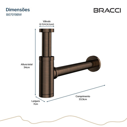 SIFÃO BRONZE ESCOVADO