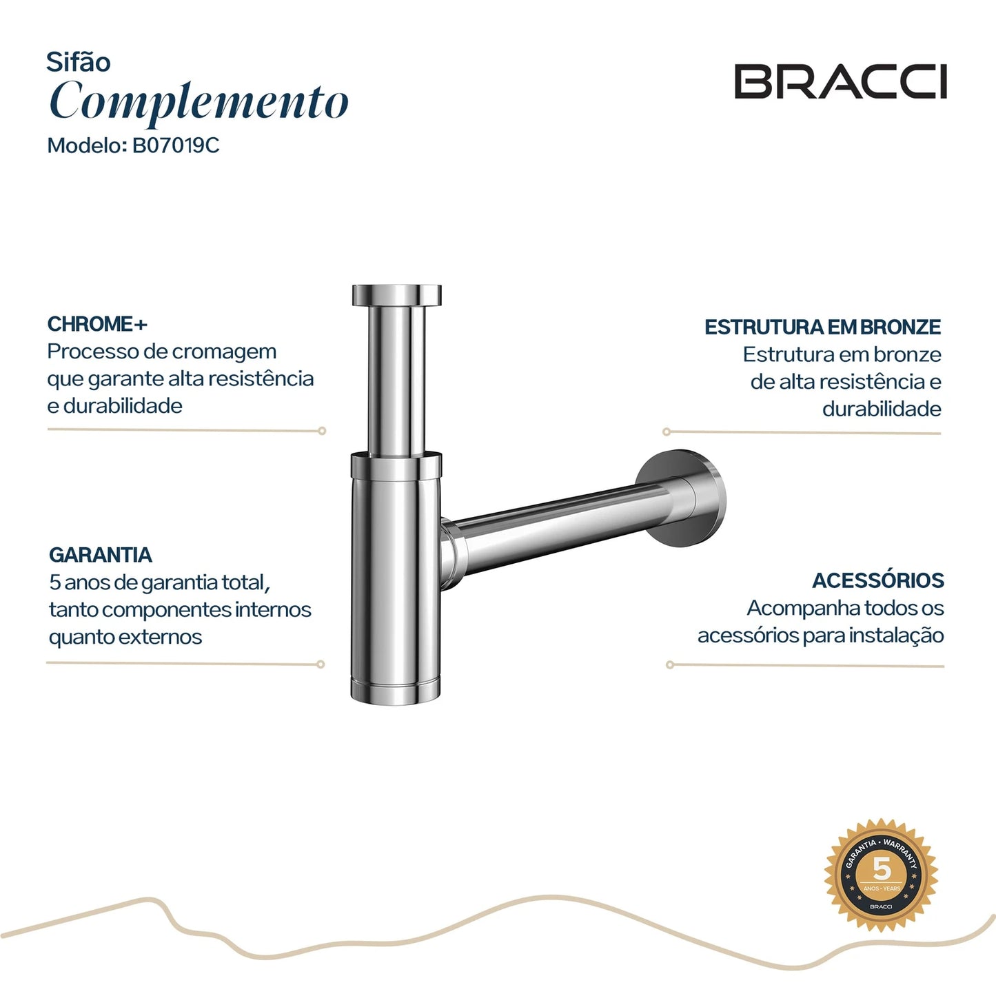 SIFÃO CROMADO