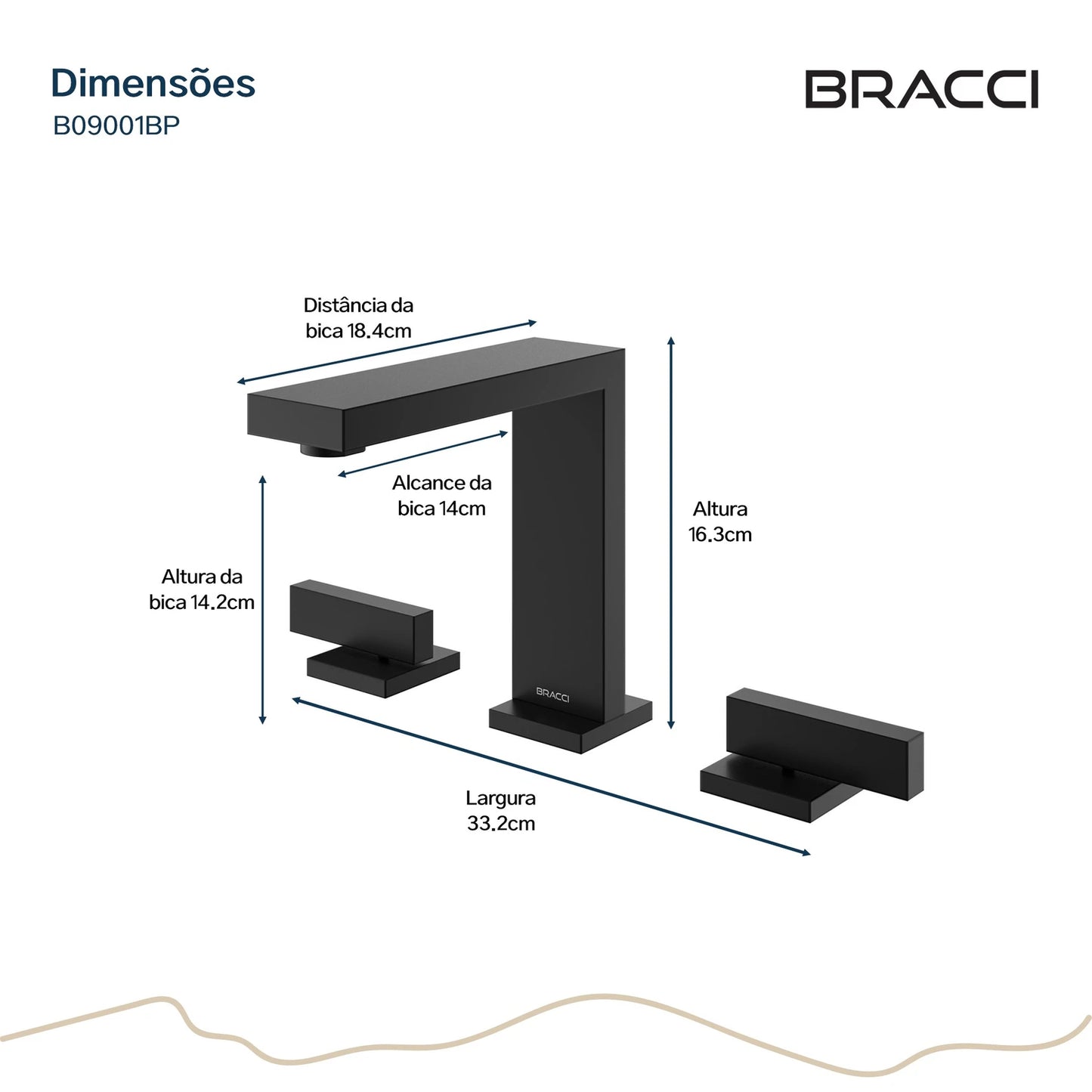 TORNEIRA DUPLO COMANDO Q/F VERCCI PRETO