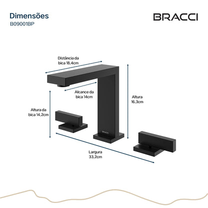 TORNEIRA DUPLO COMANDO Q/F VERCCI PRETO
