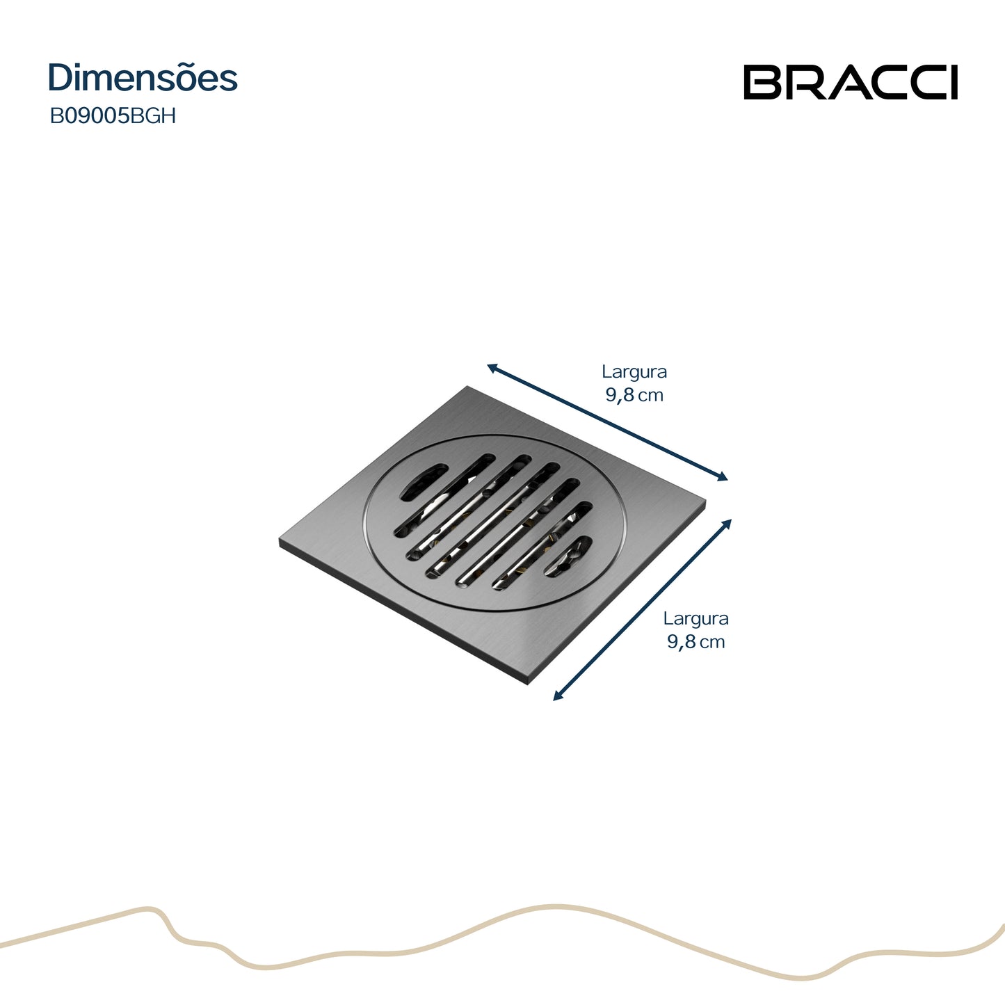 RALO 10X10 GRAFITE ESCOVADO