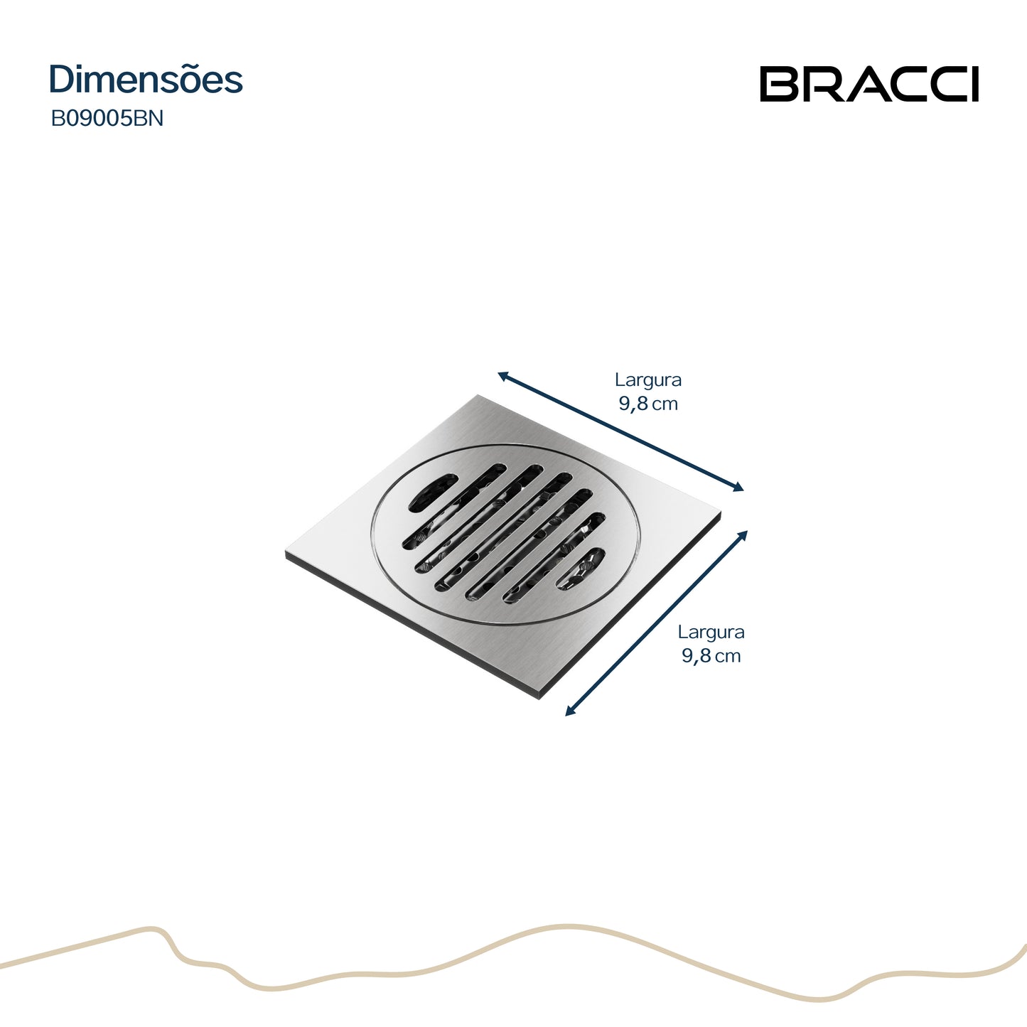 RALO 10X10 AÇO ESCOVADO