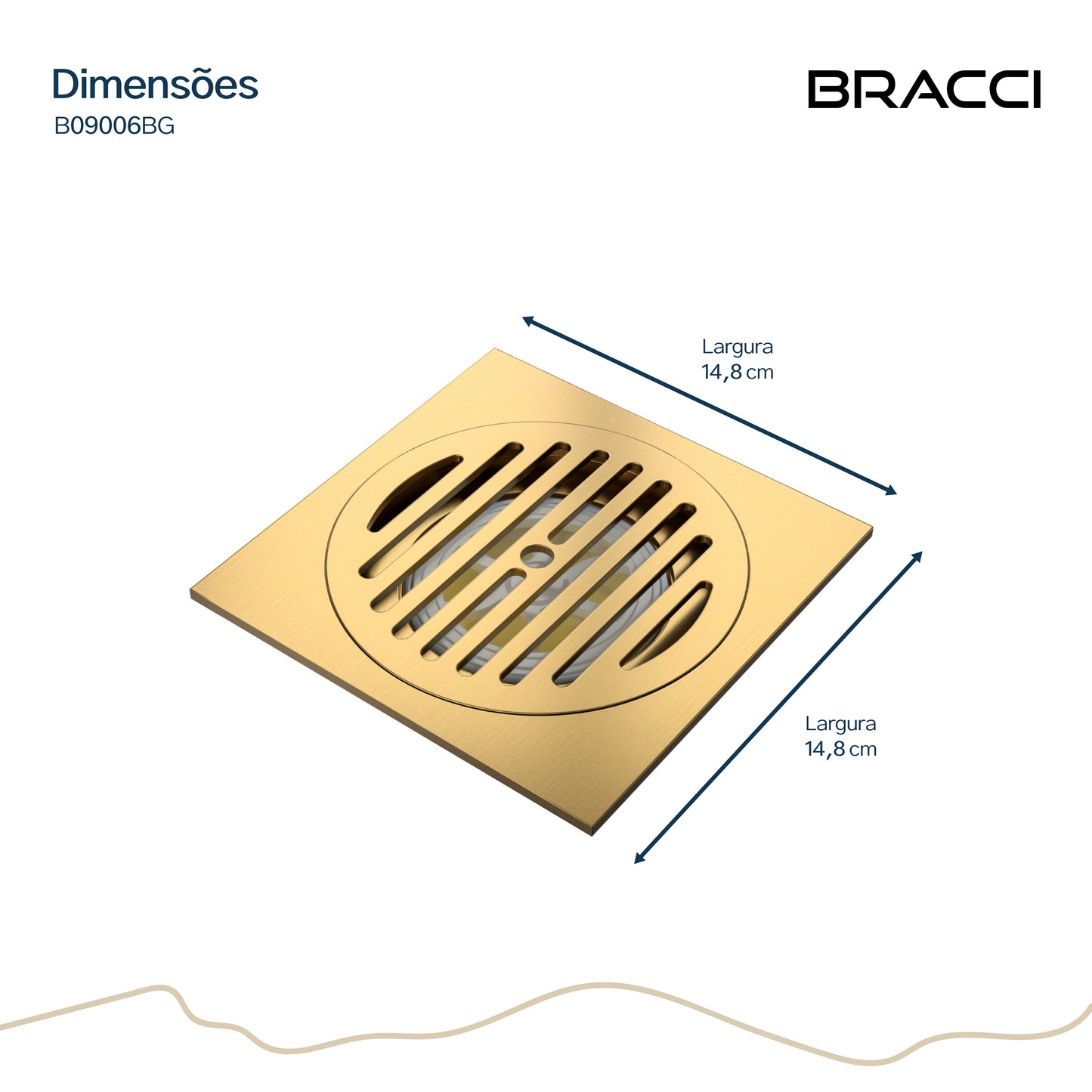 RALO 10X10 DOURADO ESCOVADO