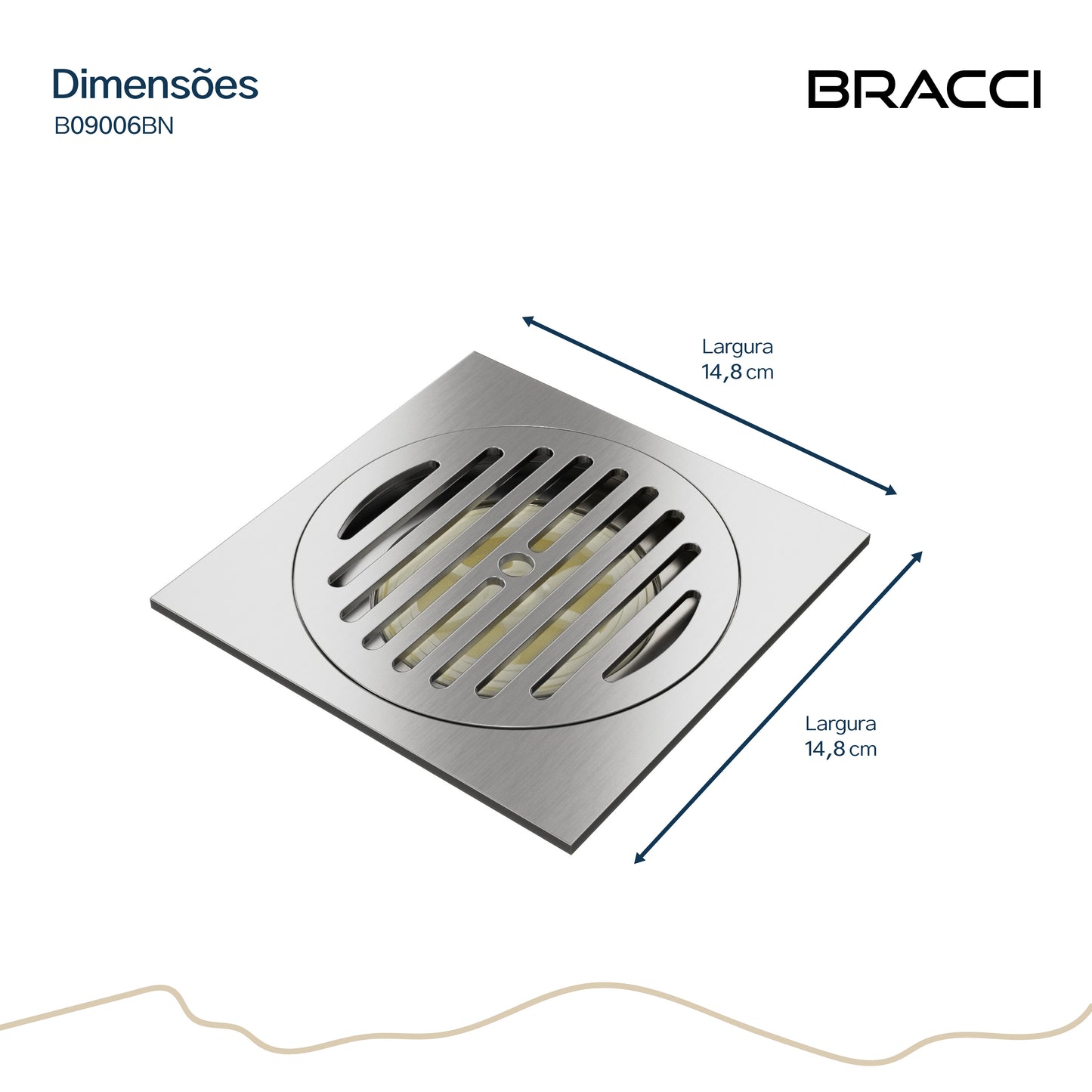 RALO 15X15 AÇO ESCOVADO