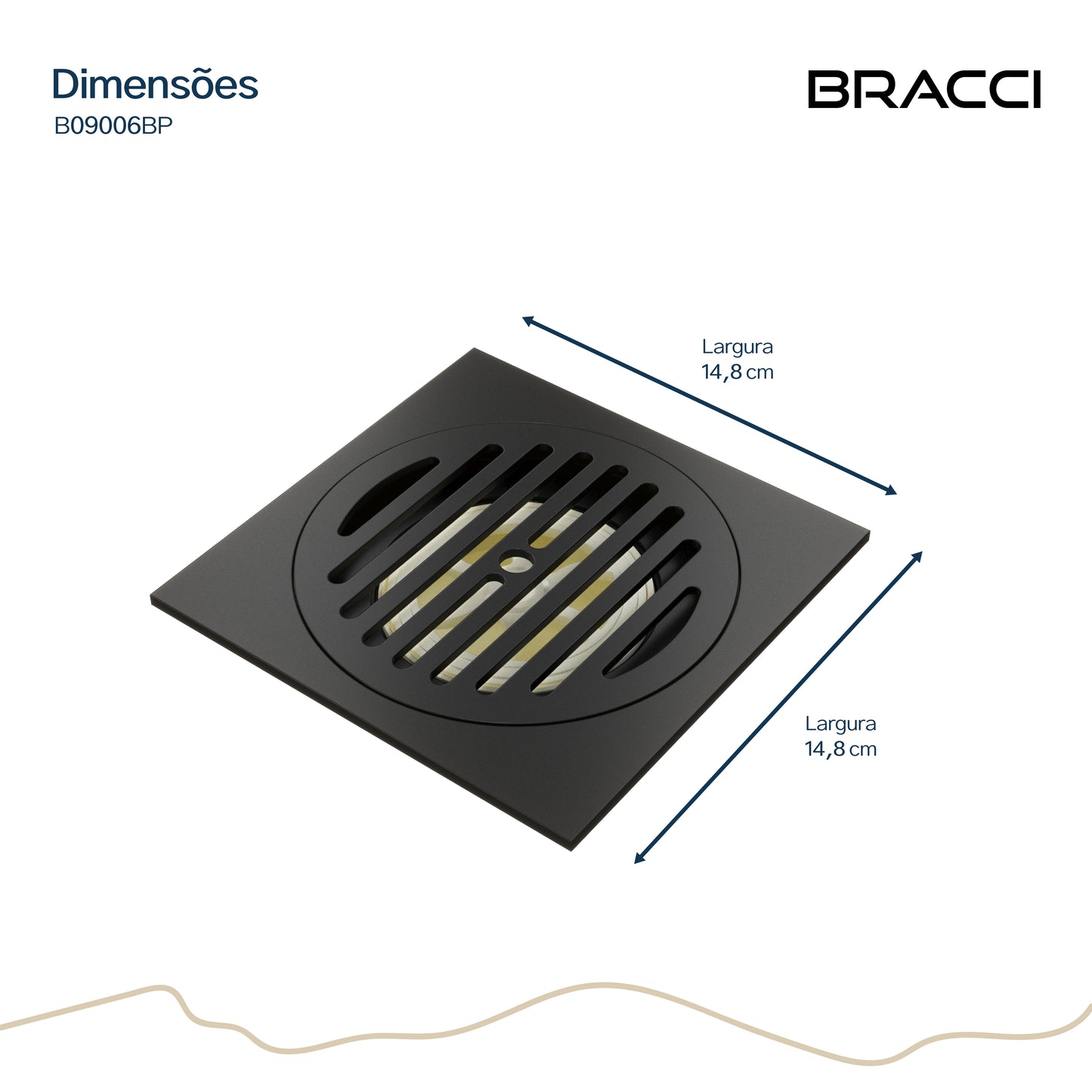 RALO PISO 15X15 PRETO FOSCO PVD