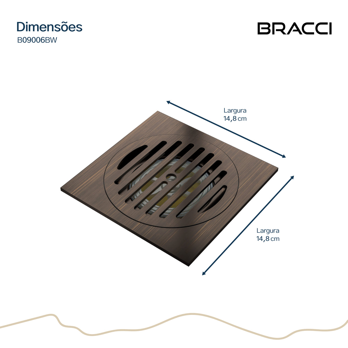 RALO 15X15 BRONZE ESCOVADO