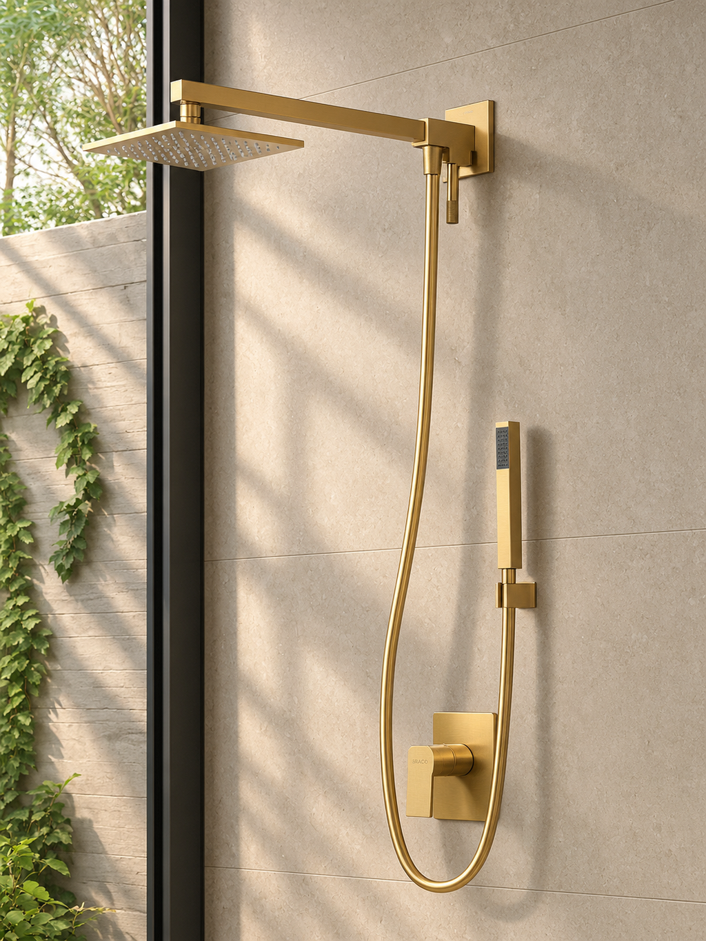CHUVEIRO COM DESVIADOR DOURADO ESCOVADO VENZA