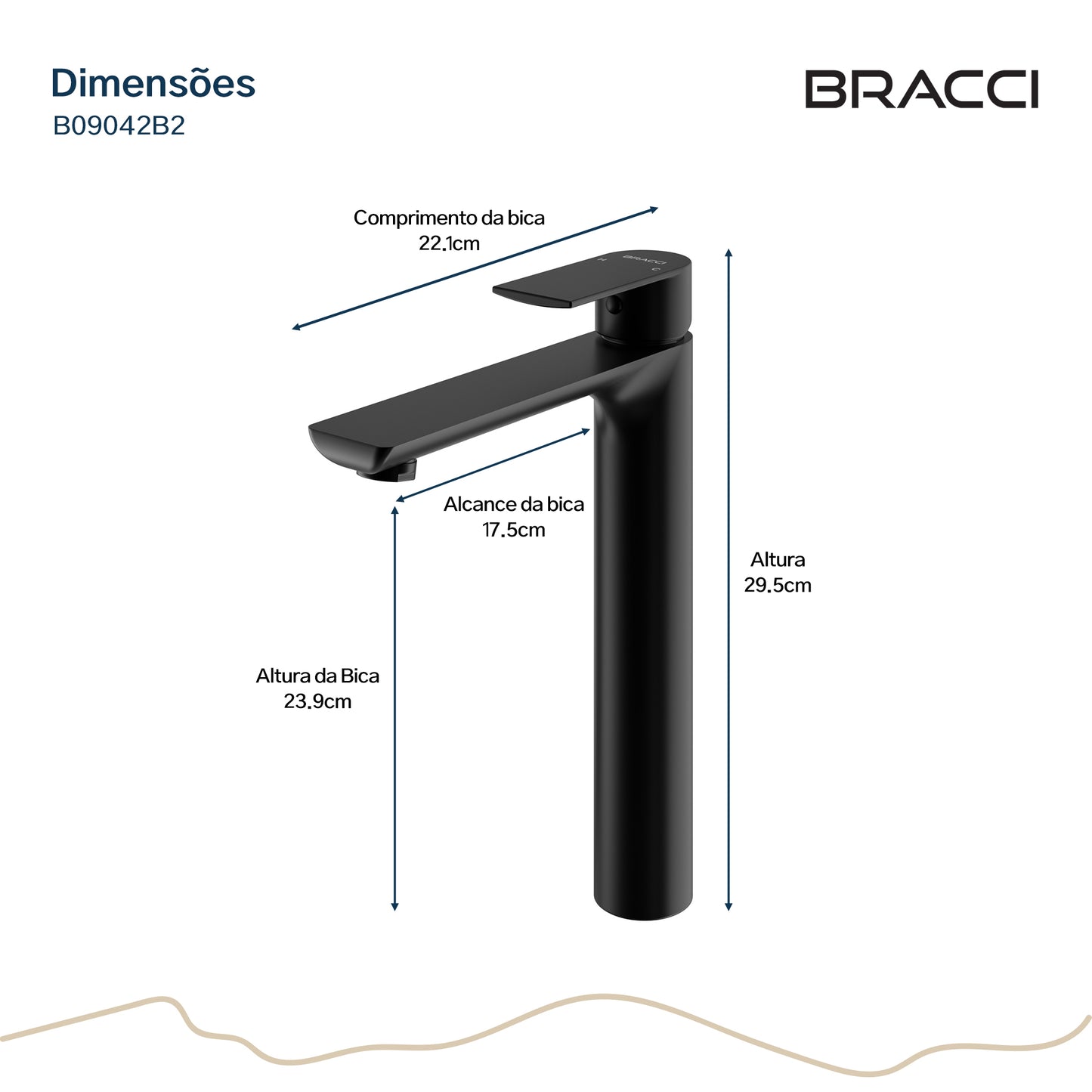 TORNEIRA MONOCOMANDO Q/F ESSENCE ALTO PRETO