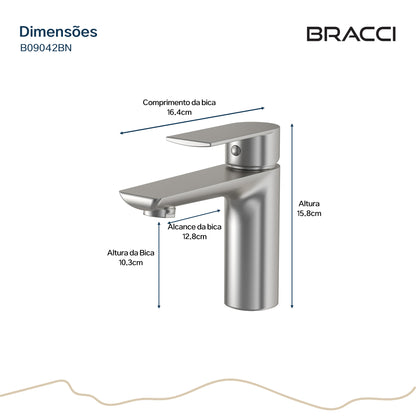 TORNEIRA MONOCOMANDO Q/F ESSENCE BAIXO AÇO ESCOVADO
