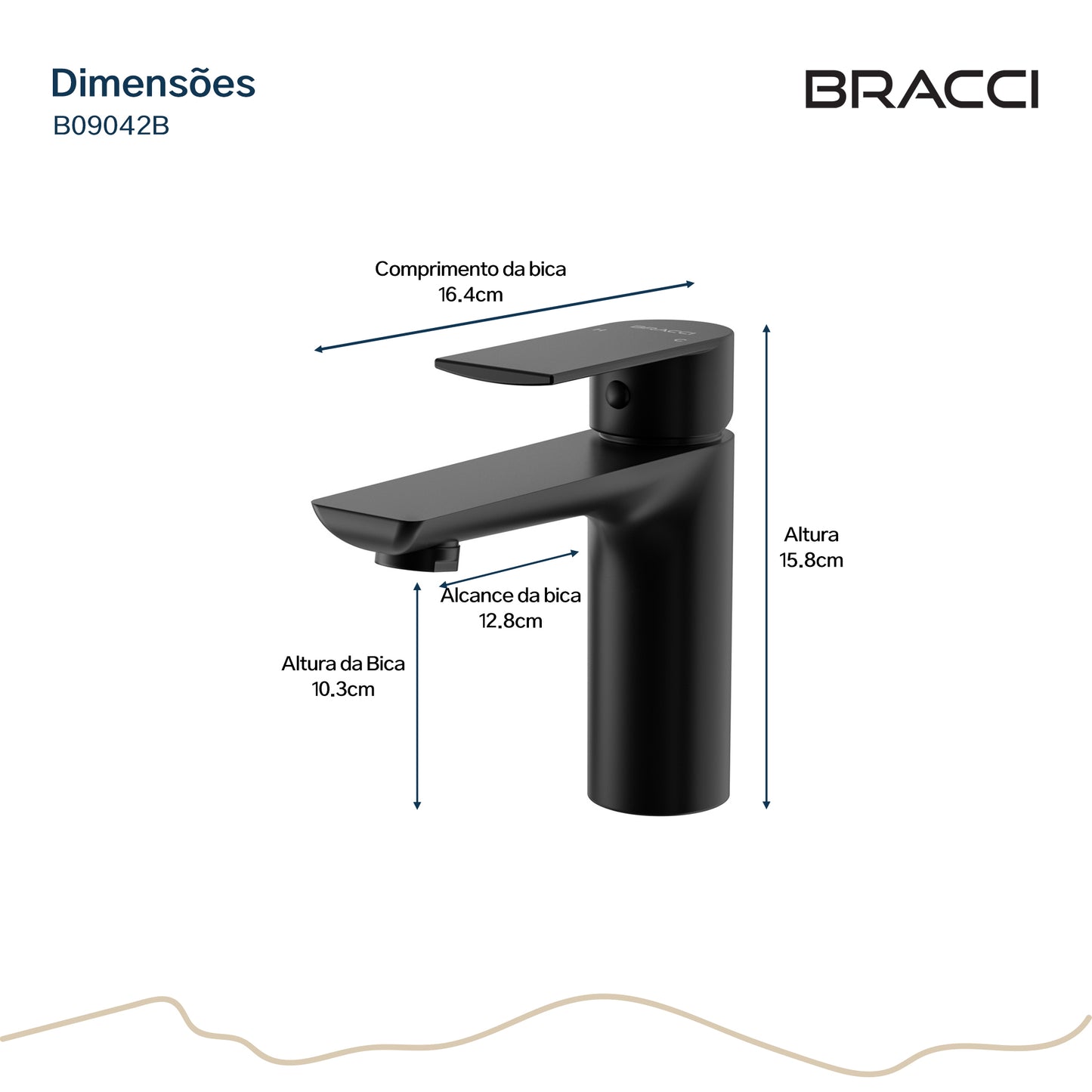 TORNEIRA MONOCOMANDO Q/F ESSENCE BAIXO PRETO