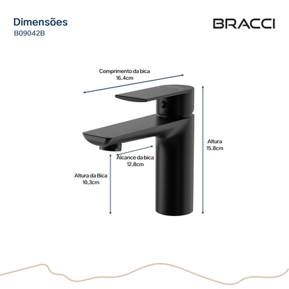 TORNEIRA MONOCOMANDO Q/F ESSENCE BAIXO PRETO