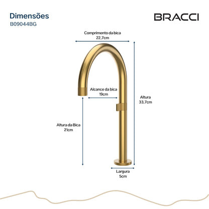 TORNEIRA ÁGUA FRIA ARIA DOURADO ESCOVADO