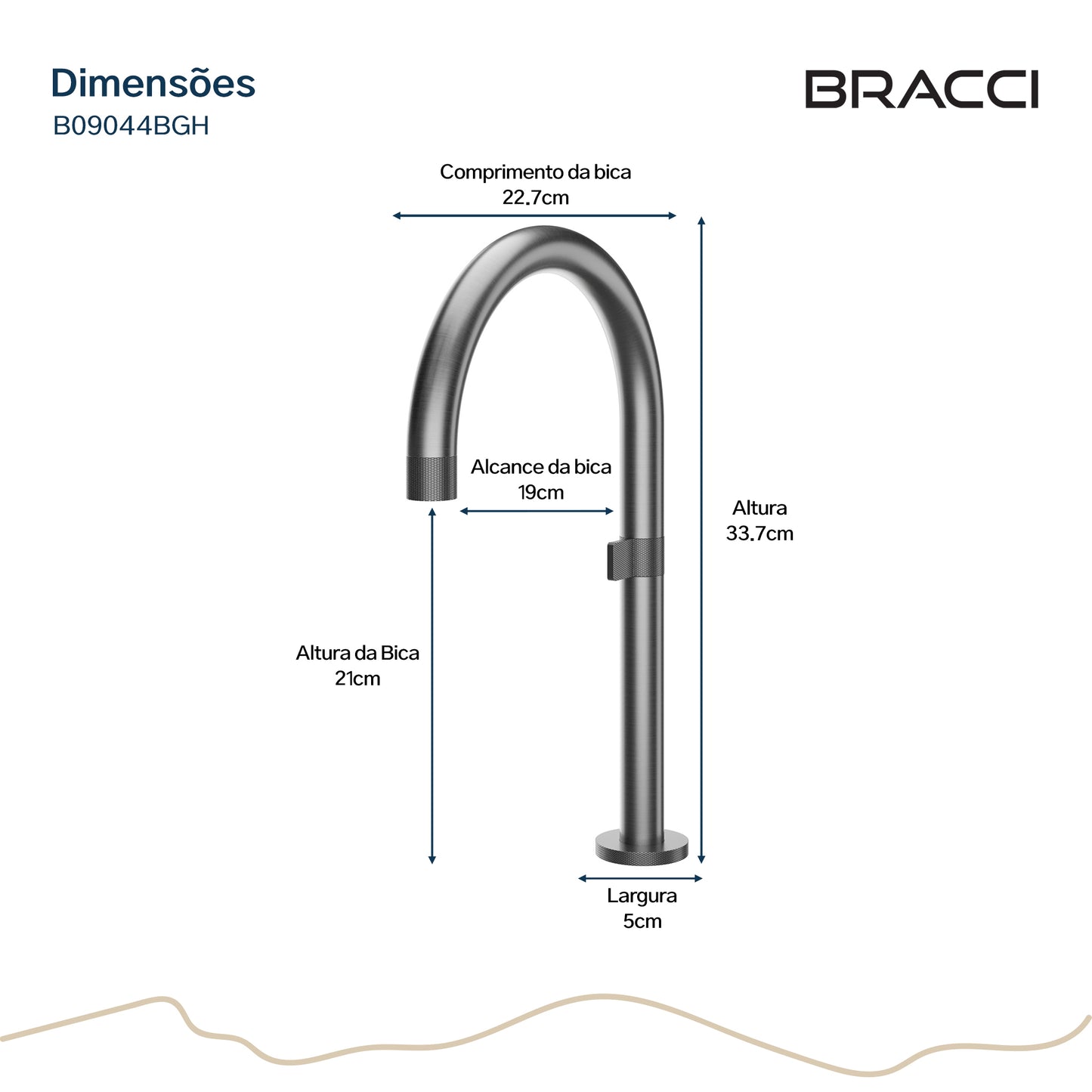 TORNEIRA ÁGUA FRIA ARIA GRAFITE ESCOVADO