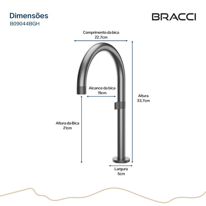 TORNEIRA ÁGUA FRIA ARIA GRAFITE ESCOVADO