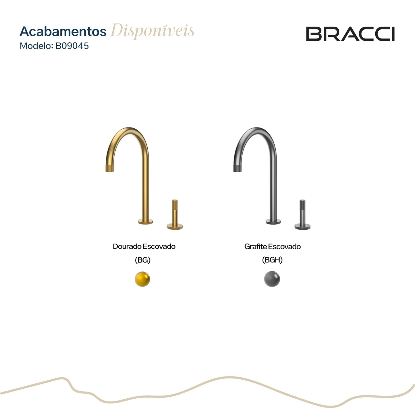 TORNEIRA MONOCOMANDO Q/F ARIA DOURADO ESCOVADO