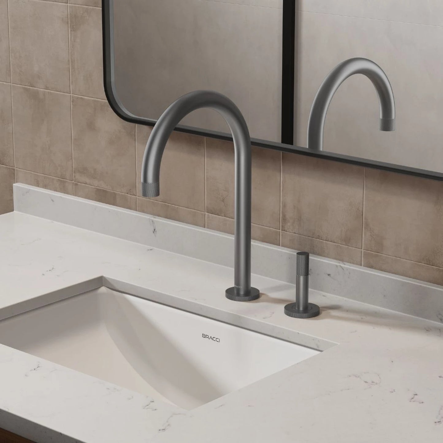 TORNEIRA MONOCOMANDO Q/F ARIA GRAFITE ESCOVADO