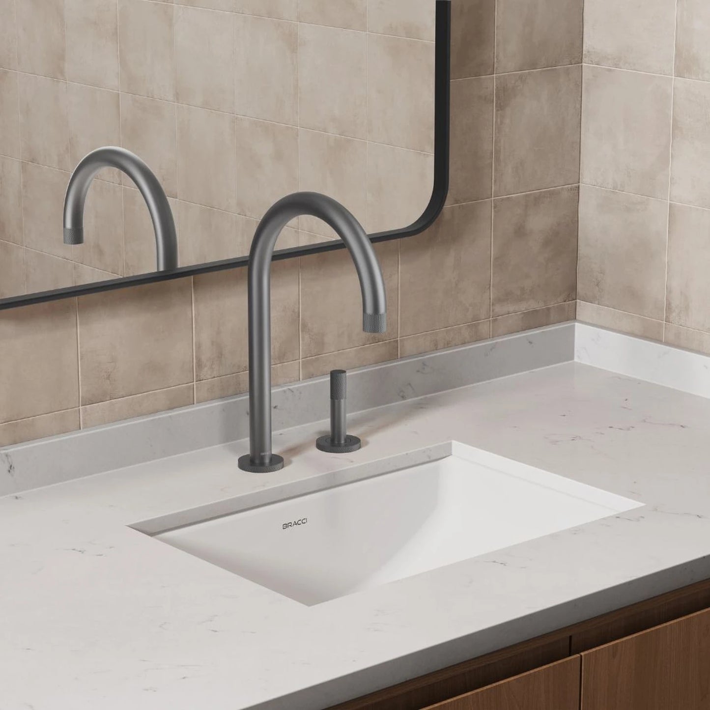 TORNEIRA MONOCOMANDO Q/F ARIA GRAFITE ESCOVADO