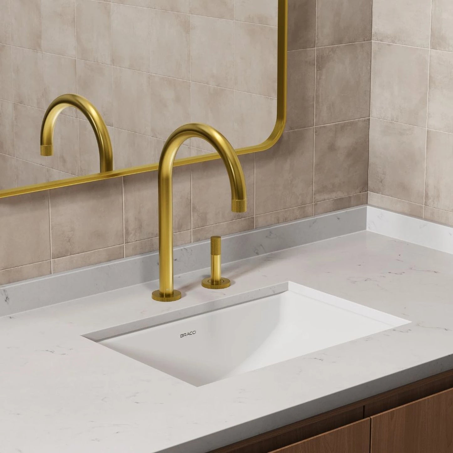 TORNEIRA MONOCOMANDO Q/F ARIA DOURADO ESCOVADO