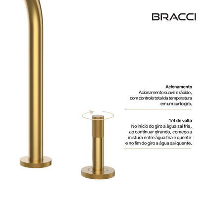 TORNEIRA MONOCOMANDO Q/F ARIA DOURADO ESCOVADO