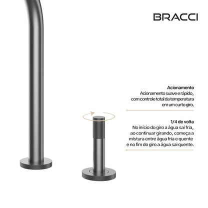 TORNEIRA MONOCOMANDO Q/F ARIA GRAFITE ESCOVADO