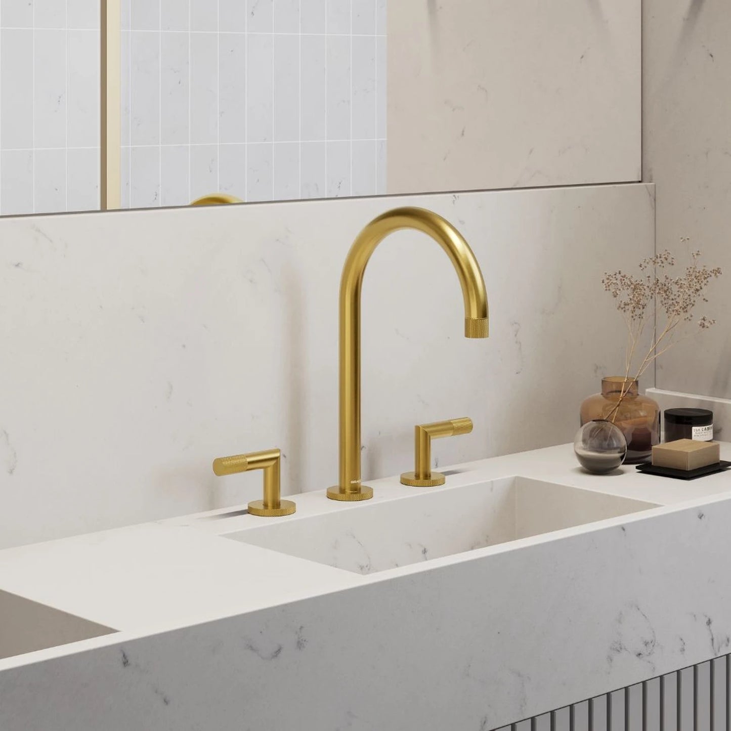 TORNEIRA DUPLO COMANDO Q/F ARIA DOURADO ESCOVADO