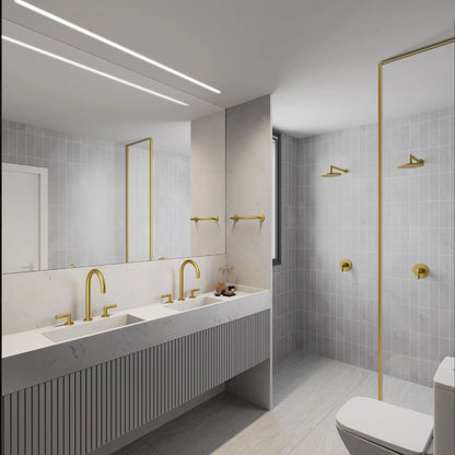 TORNEIRA DUPLO COMANDO Q/F ARIA DOURADO ESCOVADO