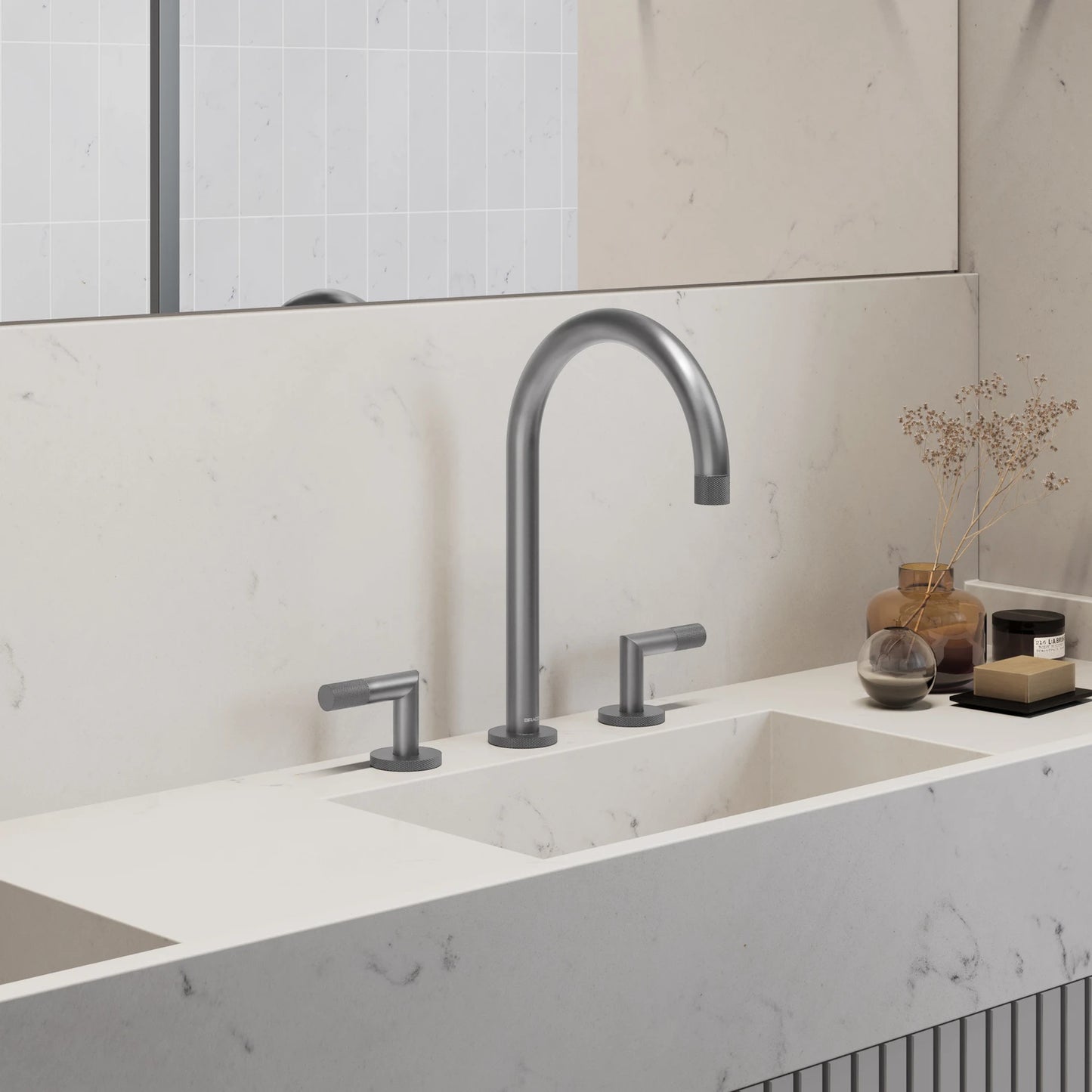 TORNEIRA DUPLO COMANDO Q/F ARIA GRAFITE ESCOVADO