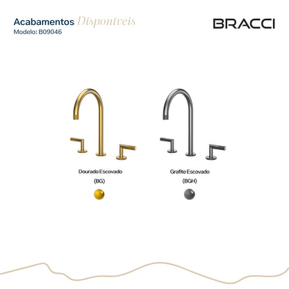 TORNEIRA DUPLO COMANDO Q/F ARIA DOURADO ESCOVADO