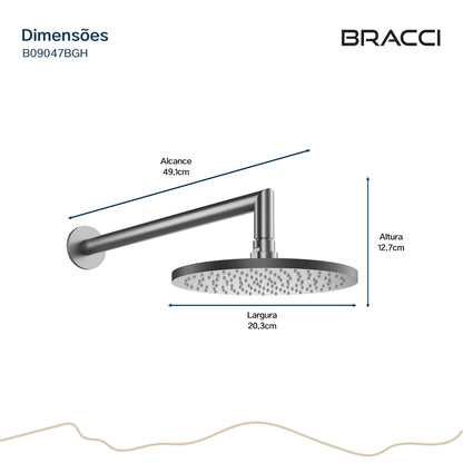 CHUVEIRO DE PAREDE ARIA GRAFITE ESCOVADO