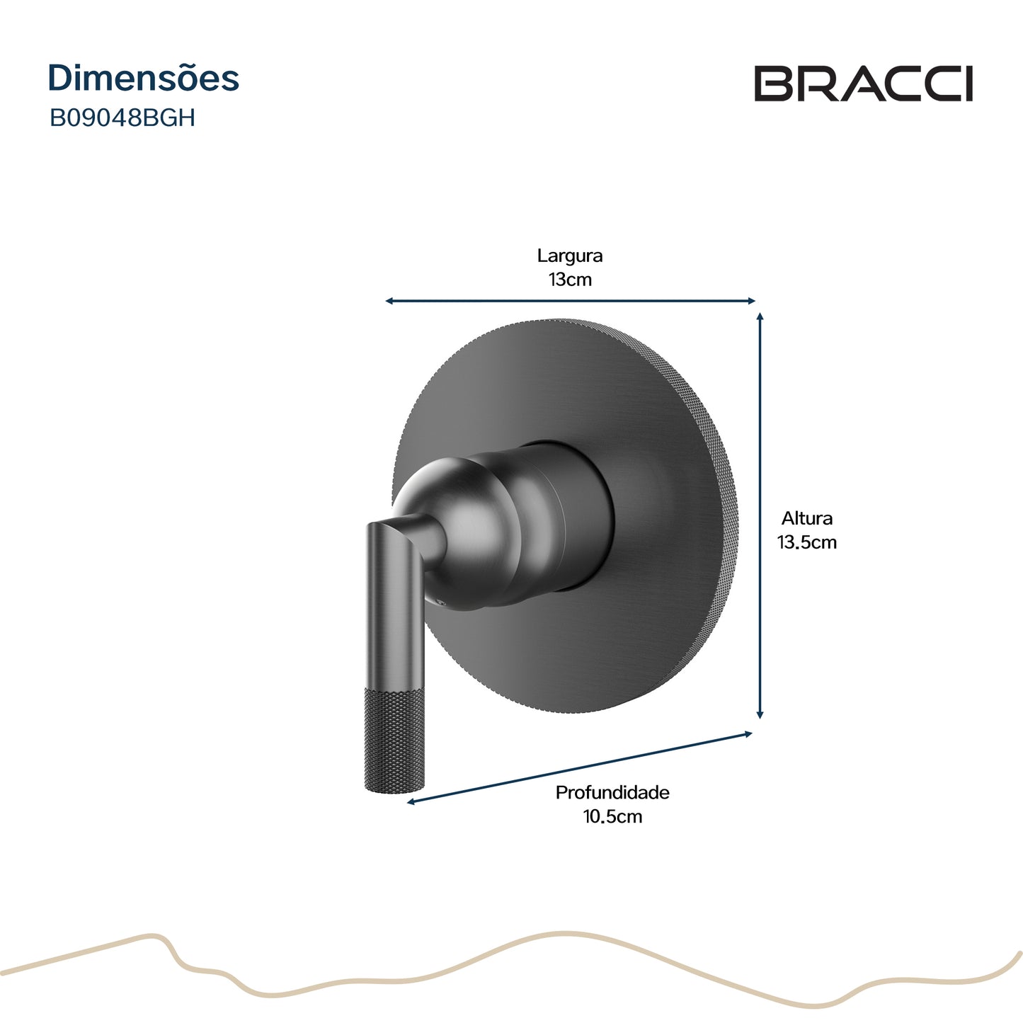 ACABAMENTO MONOCOMANDO DE CHUVEIRO ARIA GRAFITE ESCOVADO
